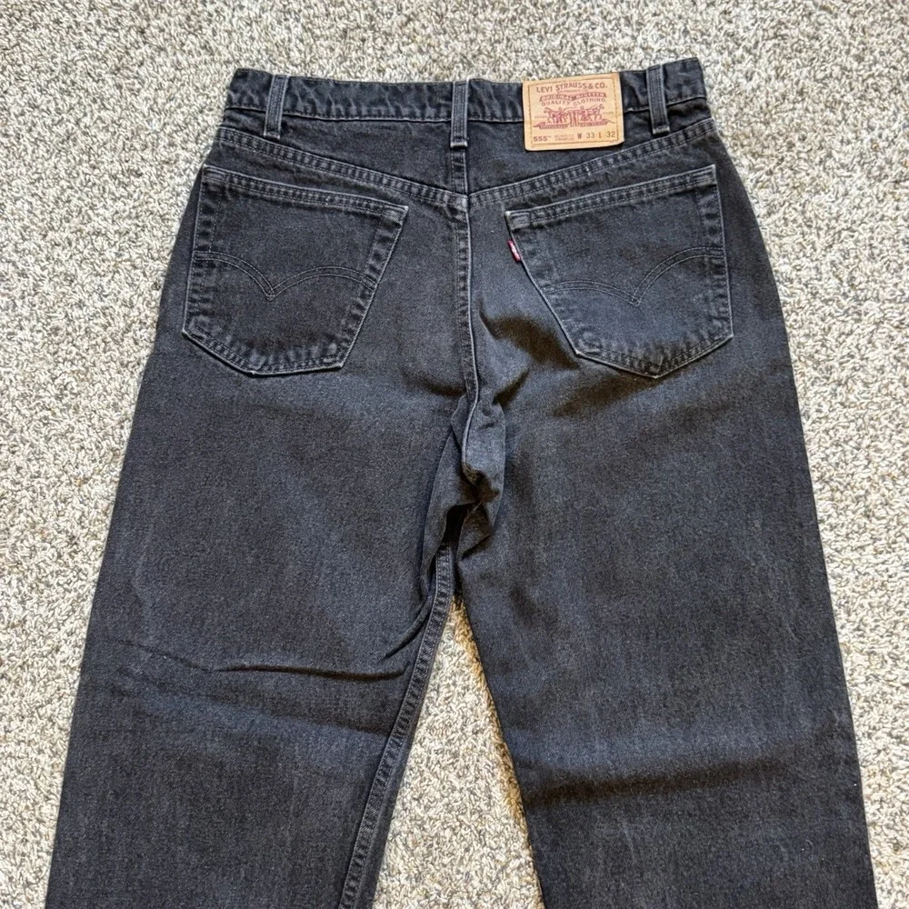Vintage Levis 555 Jeans Mens 33X32 Black USA relaxed fit straight leg Fit 30x31